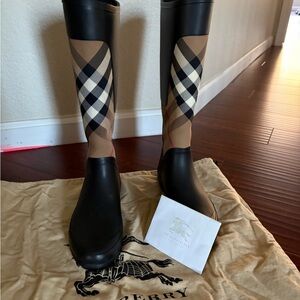 Original Strap Detail House Check and Rubber Rain Boot